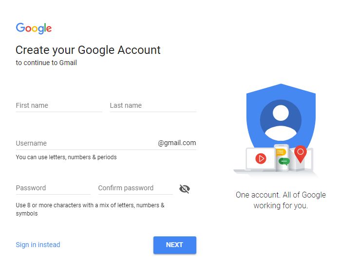 How to create a new Gmail account